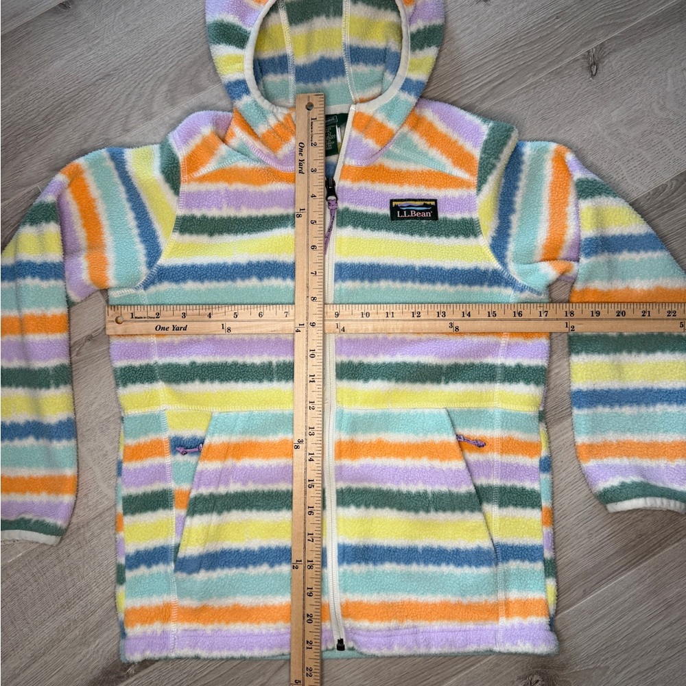 LL Bean Kids Multicolor Pastel Stripe Fleece M - Picture 3 of 6